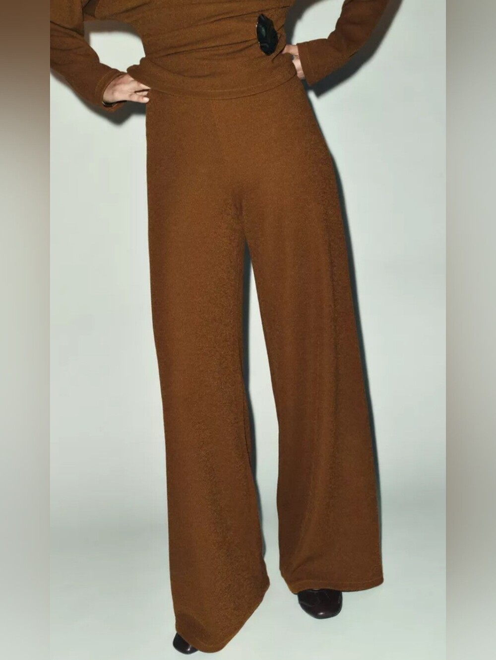 NWT ZARA Textured Wide Leg Pants Size Small